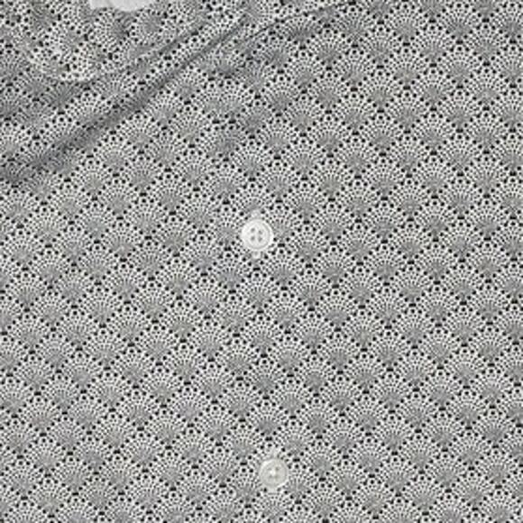 Gray White Black Pattern Men's Express Polo Medium 15-15.5 - Picture 2 of 5